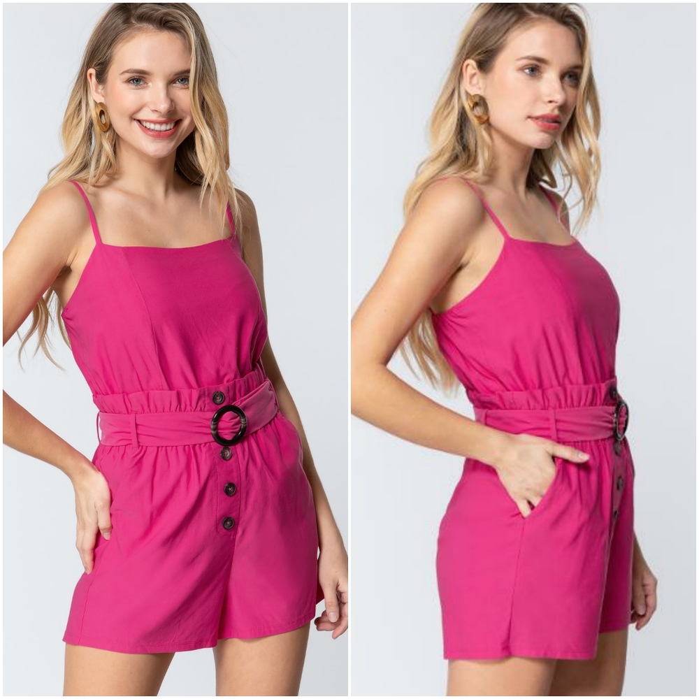 Utility Chic Hot Pink Romper - Picture 7 of 7